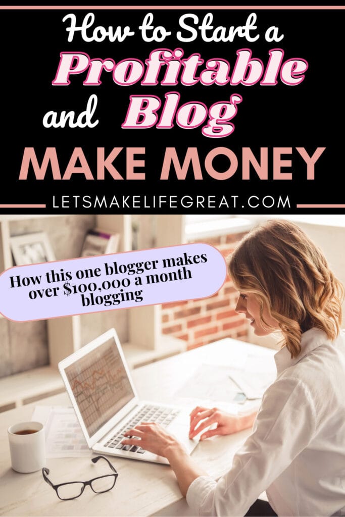 Pinterest pin with text overlay - how to start a profitable blog