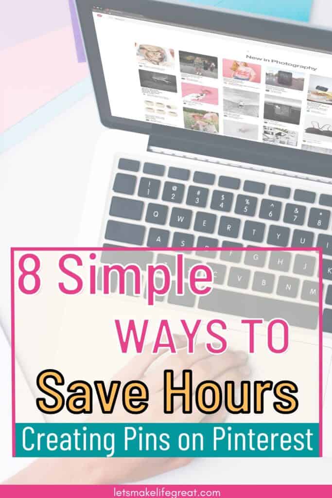 top down laptop view with pinterest on the screen