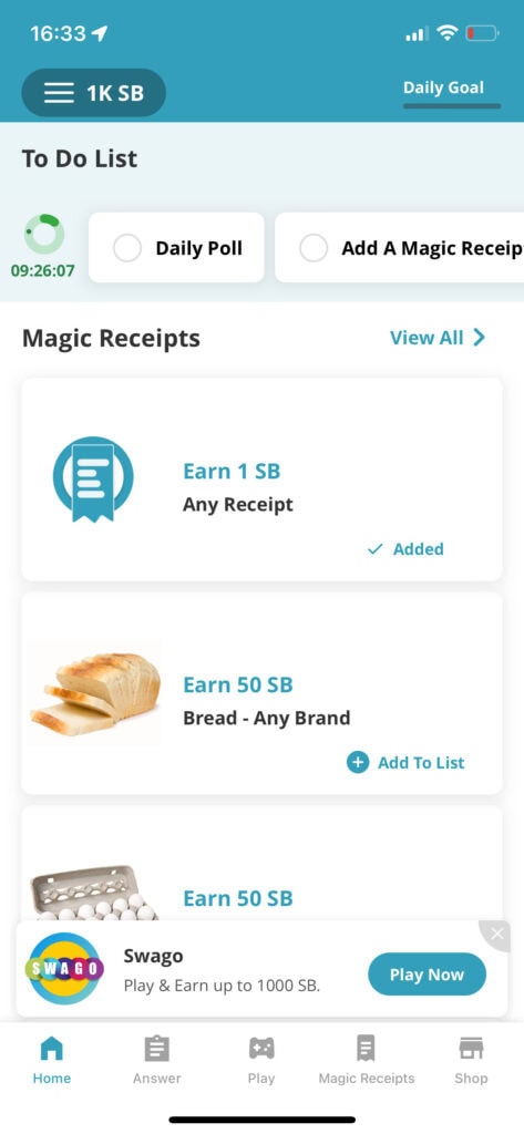 swagbucks screenshot