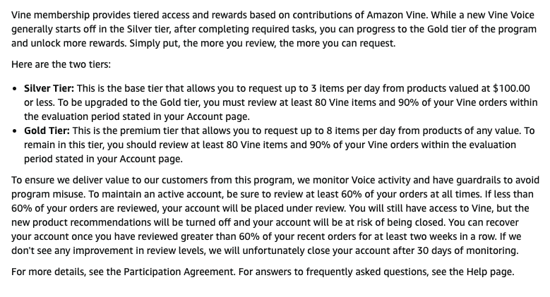 Amazon program member requirements