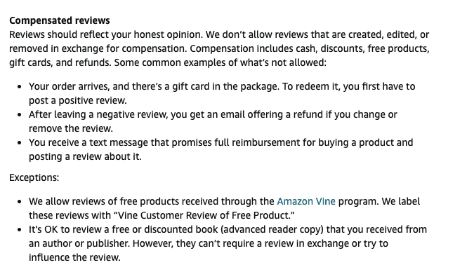 amazon vine guidelines