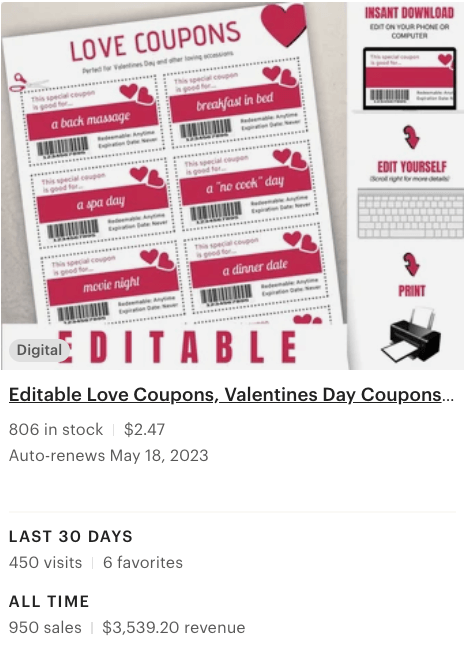 love coupons revenue